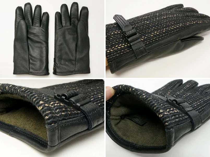 LOADER / 1930 - 1940s STYLE WORK GLOVES / WASHABLE LEATHER × BEACH CLOTH - Image 3
