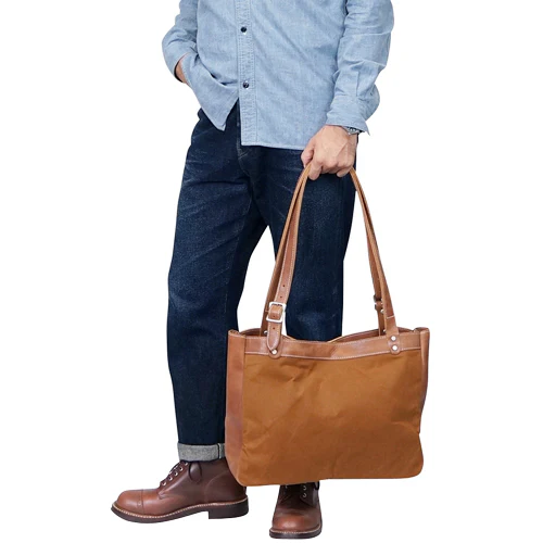 TOOL CARRIER / 1920 - 1930s STYLE OUTDOOR BAG / RAIN PROOF DUCK × BULL HIDE - Image 9