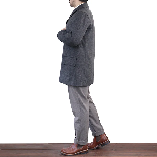 LANGLEY / LATE 1800s ENGINEER'S OVER COAT / GRAINED WOOL OXFORD / GRAINED GRAY - Image 4