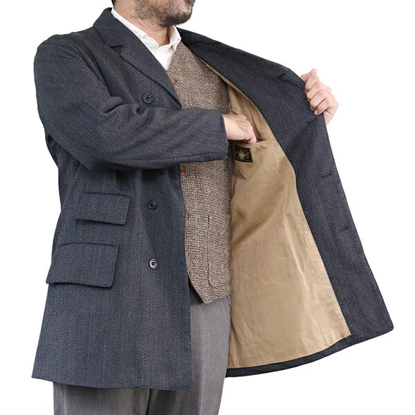 LANGLEY / LATE 1800s ENGINEER'S OVER COAT / GRAINED WOOL OXFORD / GRAINED GRAY - Image 7