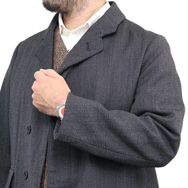 LANGLEY / LATE 1800s ENGINEER'S OVER COAT / GRAINED WOOL OXFORD / GRAINED GRAY - Image 8