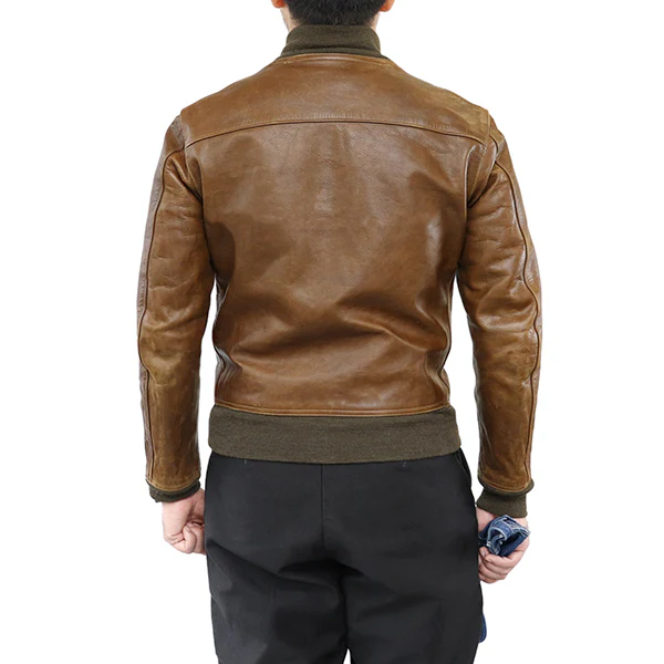 37J1 1927 FIRST MODEL EARLY AVIATION TOGS / HORSE HIDE / OLIVE - Image 7