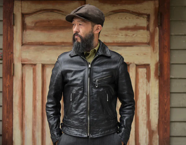 MULHOLLAND SIZE: 44 / 1930s MOTORCYCLE JACKET / SINGLE TYPE HORSE HIDE / VINTAGE BLACK / 2024 MODEL - Image 14