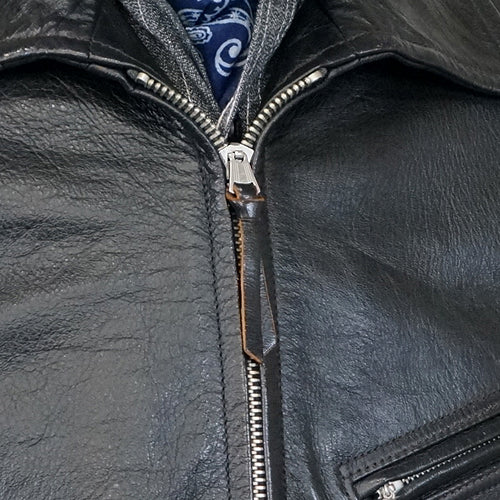 MULHOLLAND SIZE: 44 / 1930s MOTORCYCLE JACKET / SINGLE TYPE HORSE HIDE / VINTAGE BLACK / 2024 MODEL - Image 6