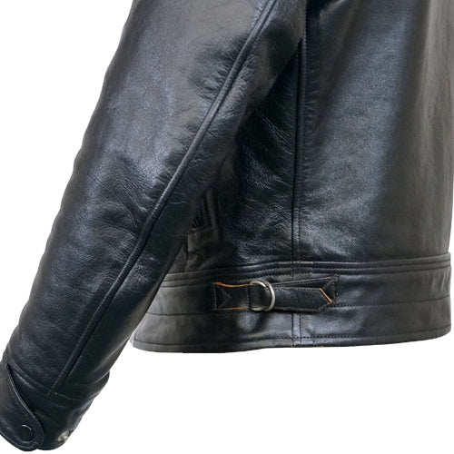 MULHOLLAND SIZE: 36-42 / 1930s MOTORCYCLE JACKET / SINGLE TYPE HORSE HIDE / VINTAGE BLACK / 2024 MODEL - Image 9