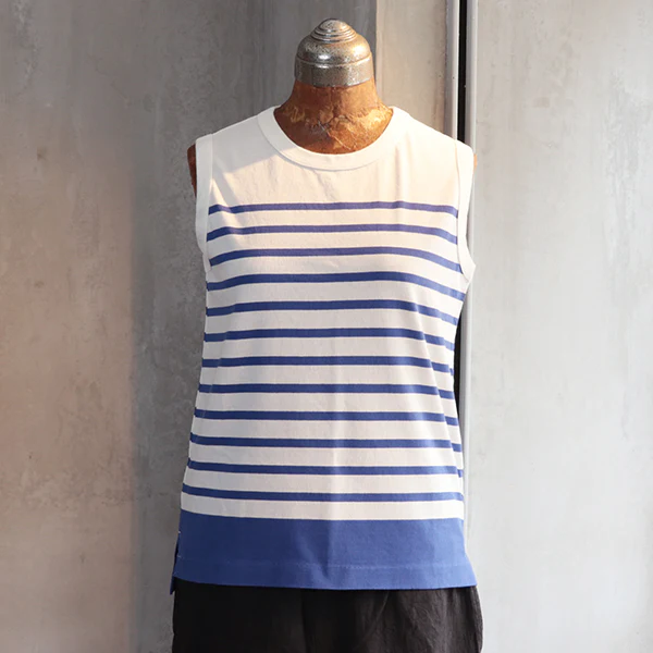 5.6oz TANKTOP BORDER / BLUE - Image 10