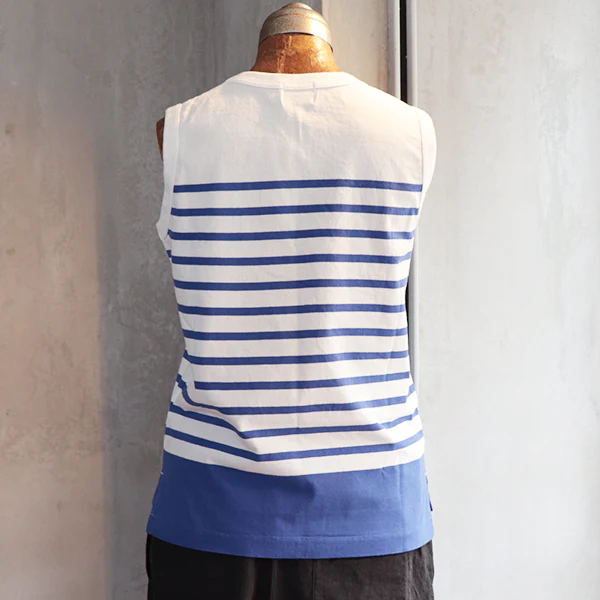 5.6oz TANKTOP BORDER / BLUE - Image 11