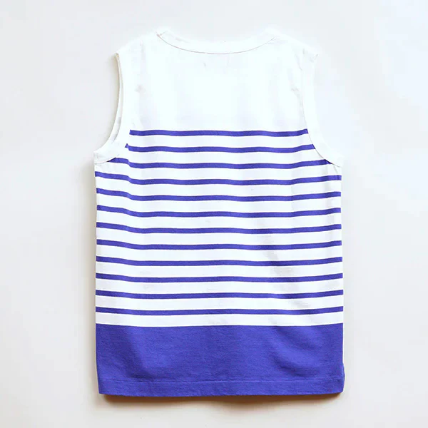 5.6oz TANKTOP BORDER / BLUE - Image 3