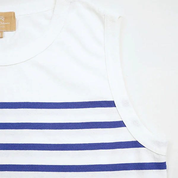 5.6oz TANKTOP BORDER / BLUE - Image 5