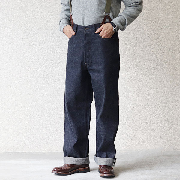 RAILMAN DENIM PANT WIDE / 5 POCKET JEANS / 12oz DENIM / INDIGO / (SIZE:W28-W36) - Image 3
