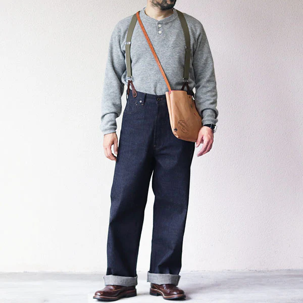 RAILMAN DENIM PANT WIDE / 5 POCKET JEANS / 12oz DENIM / INDIGO / (SIZE:W28-W36) - Image 4