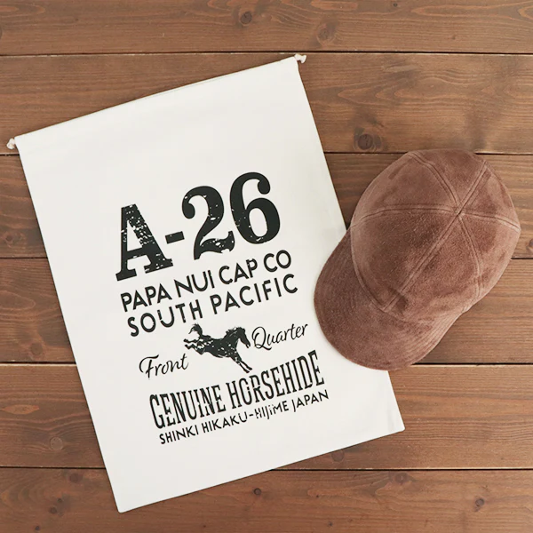 A-26 CAP / SHINKI HORSEHIDE ROUGHOUT / BROWN - Image 9