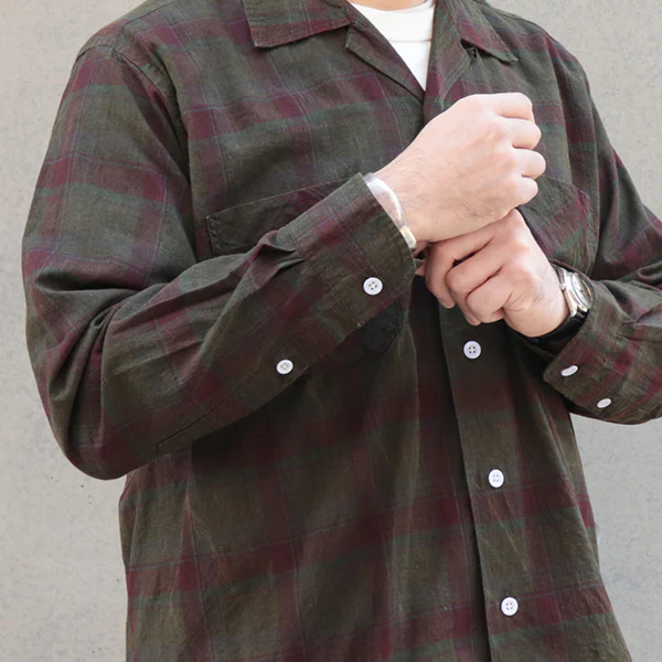 ABSHINTH SHIRT / SUMIZOME CHECK PATTERN / BLACK - Image 6