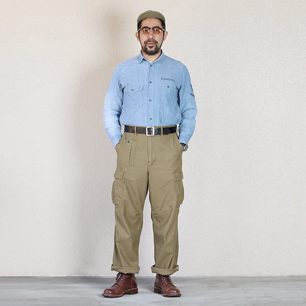 ARMY CARGO PANT / BACK SATIN / KHAKI / (SIZE: W30 - W40) - Image 4