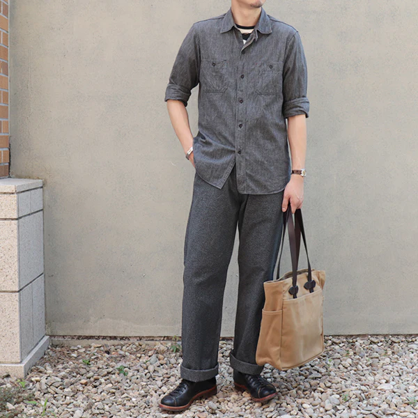 DAYBREAK SALT & PEPPER WORK PANTS / GRAINED CHAMBRAY - Image 5