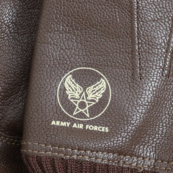 TYPE A-10 / USAAF FLYING WINTER GLOVES / GOAT SKIN / SEAL BROWN - Image 12