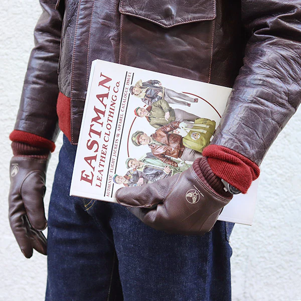 TYPE A-10 / USAAF FLYING WINTER GLOVES / GOAT SKIN / SEAL BROWN - Image 3