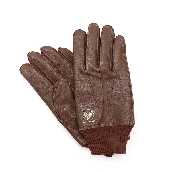 TYPE A-10 / USAAF FLYING WINTER GLOVES / GOAT SKIN / SEAL BROWN - Image 5