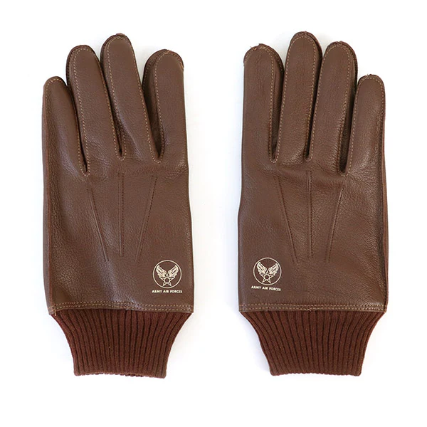TYPE A-10 / USAAF FLYING WINTER GLOVES / GOAT SKIN / SEAL BROWN - Image 6