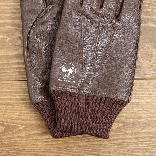 TYPE A-10 / USAAF FLYING WINTER GLOVES / GOAT SKIN / SEAL BROWN - Image 9