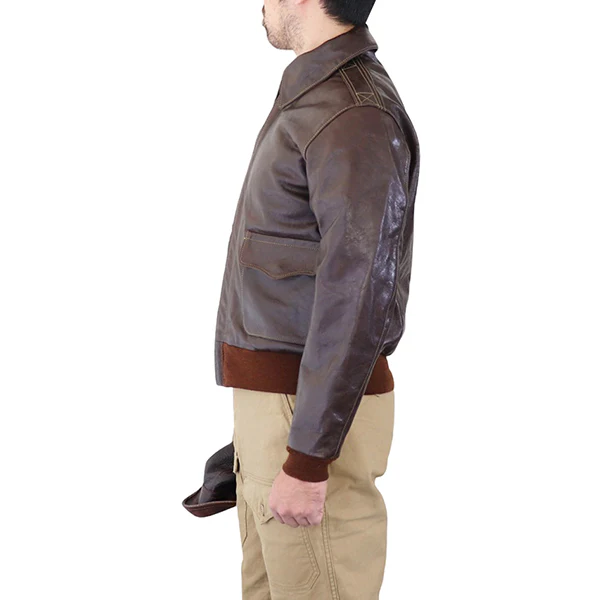 TYPE A-2 / ROUGH WEAR CONTRACT 27752 MODEL / HORSEHIDE SEAL BROWN / FLIGHT JACKET - Image 3