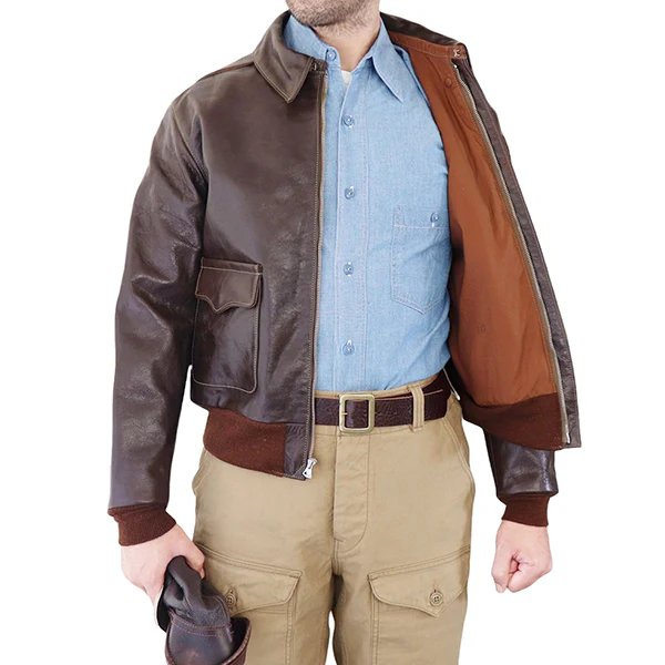 TYPE A-2 / ROUGH WEAR CONTRACT 27752 MODEL / HORSEHIDE SEAL BROWN / FLIGHT JACKET - Image 6