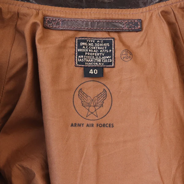 TYPE A-2 / .50CAL COLLECTION VINTAGE FINISH / HORSE HIDE / SEAL BROWN / MADE IN UK / FLIGHT JACKET - Image 10