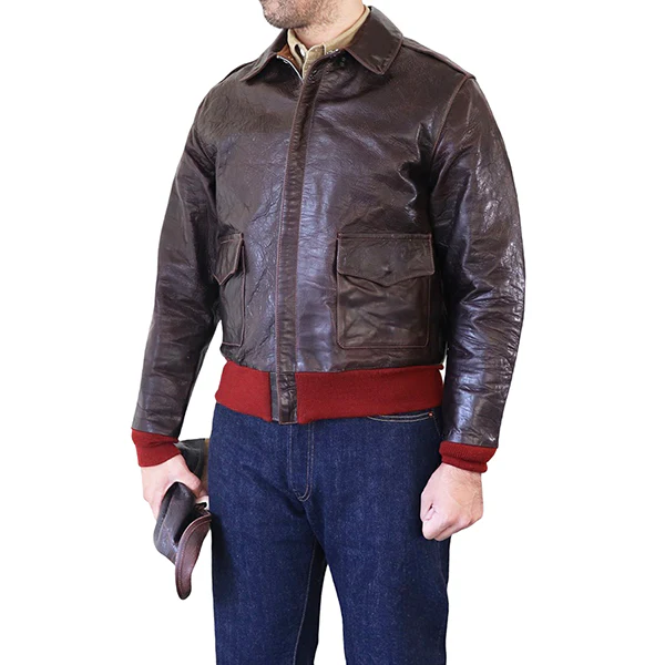 TYPE A-2 / .50CAL COLLECTION VINTAGE FINISH / HORSE HIDE / SEAL BROWN / MADE IN UK / FLIGHT JACKET - Image 4