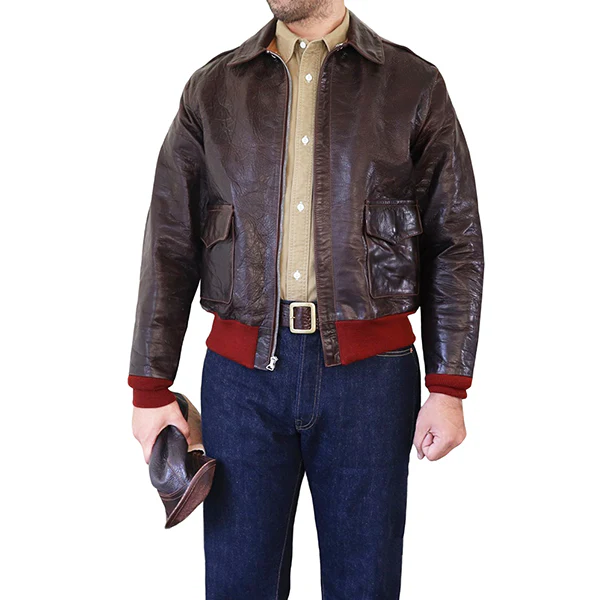 TYPE A-2 / .50CAL COLLECTION VINTAGE FINISH / HORSE HIDE / SEAL BROWN / MADE IN UK / FLIGHT JACKET - Image 5