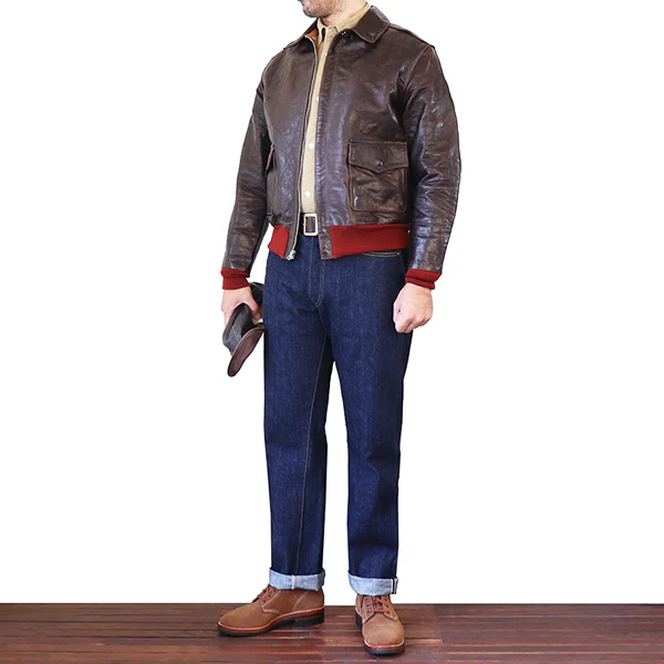 TYPE A-2 / .50CAL COLLECTION VINTAGE FINISH / HORSE HIDE / SEAL BROWN / MADE IN UK / FLIGHT JACKET - Image 7