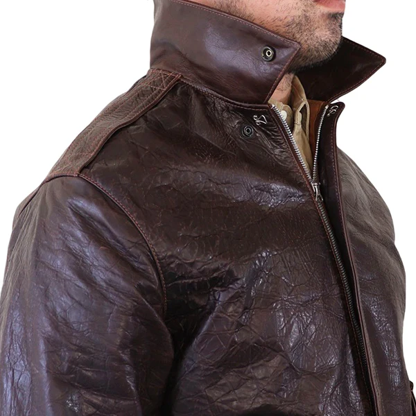 TYPE A-2 / .50CAL COLLECTION VINTAGE FINISH / HORSE HIDE / SEAL BROWN / MADE IN UK / FLIGHT JACKET - Image 8