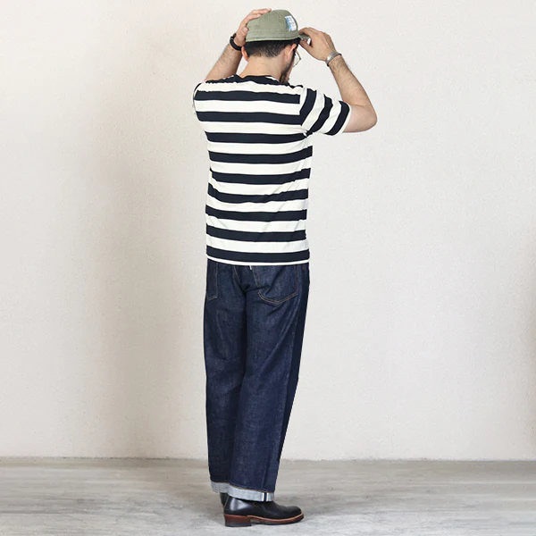 1940s STYLE BIKER HOOP T-SHIRT - Image 5