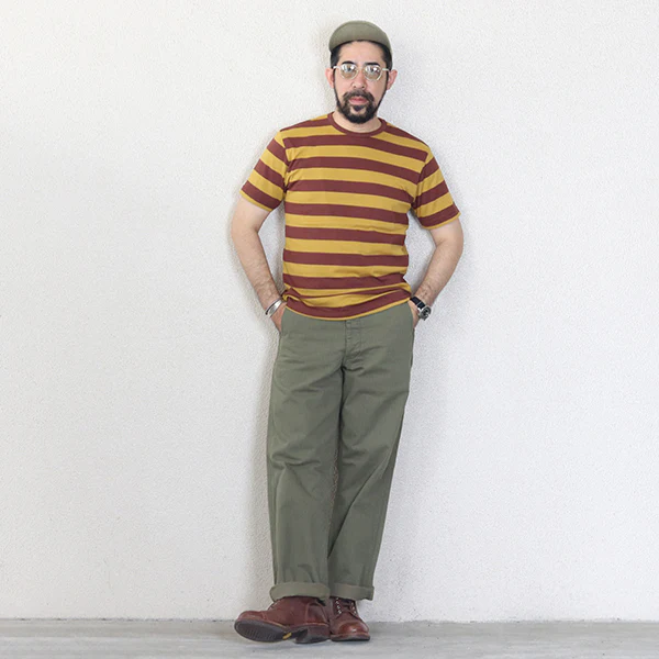 1940s STYLE BIKER HOOP T-SHIRT - Image 7