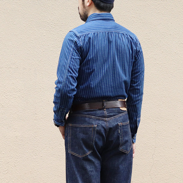 WABASH WORK SHIRT / 1930s STYLE WORK SHIRT / 8oz INDIGO WABASH BACK TWILL - Image 5