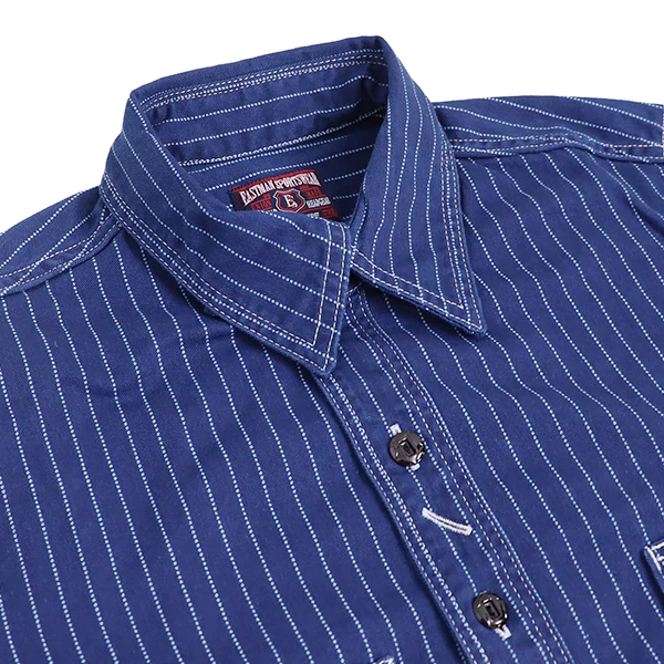 WABASH WORK SHIRT / 1930s STYLE WORK SHIRT / 8oz INDIGO WABASH BACK TWILL - Image 8