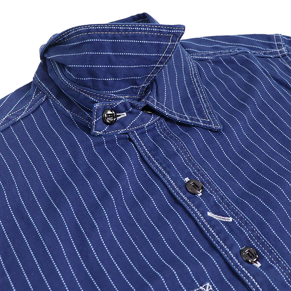 WABASH WORK SHIRT / 1930s STYLE WORK SHIRT / 8oz INDIGO WABASH BACK TWILL - Image 9