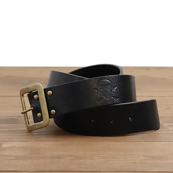 JEAN BELT / ITALIAN LEATHER / BLACK COW HIDE / MADE IN UK - Image 5