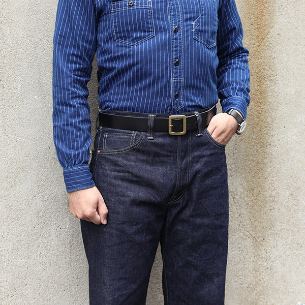 JEAN BELT / ITALIAN LEATHER / BLACK COW HIDE / MADE IN UK - Image 7