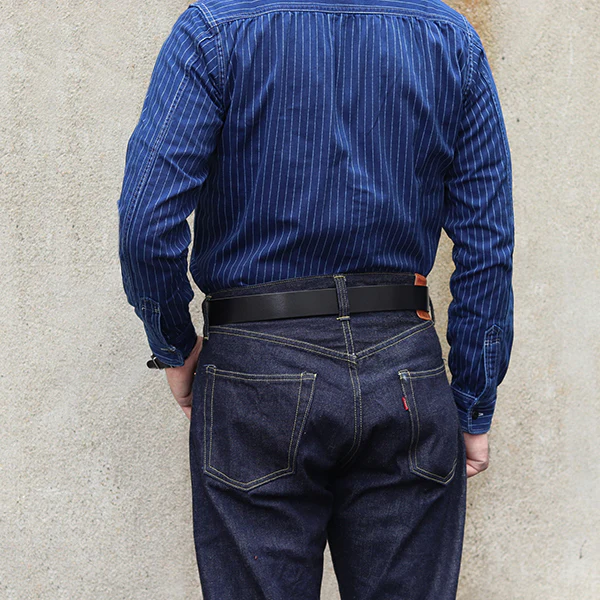 JEAN BELT / ITALIAN LEATHER / BLACK COW HIDE / MADE IN UK - Image 8