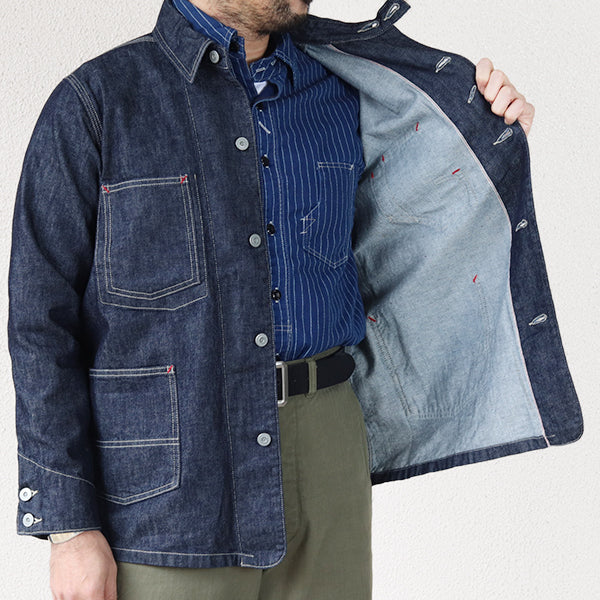 DENIM CHORE JACKET / RAILMAN COVERALL / 12oz SELVEDGE DENIM / INDIGO - Image 8