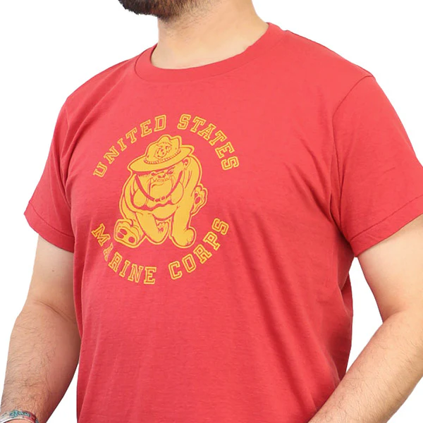 T-SHIRT U.S.M.C. / 1960s SERGEANT MAJOR JIGGS BULLDOG PRINT / RED - Image 3