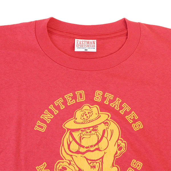 T-SHIRT U.S.M.C. / 1960s SERGEANT MAJOR JIGGS BULLDOG PRINT / RED - Image 5