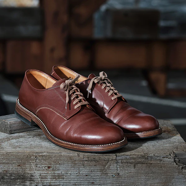 USN LOW QUARTER SHOES / FRENCH CALFSKIN / RUSSET BROWN - Image 9