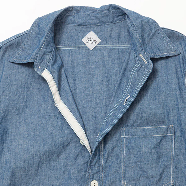 SALE / NAVY 1 POCKET SHIRT SHORT SLEEVE / BLUE - Image 4