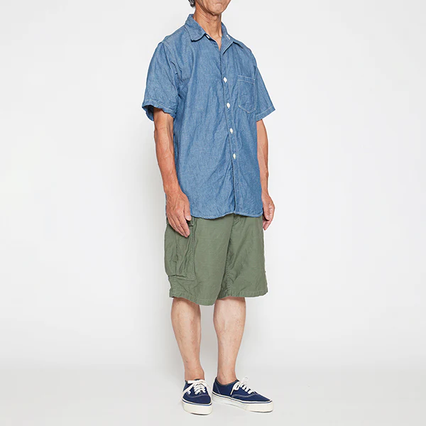 SALE / NAVY 1 POCKET SHIRT SHORT SLEEVE / BLUE - Image 6