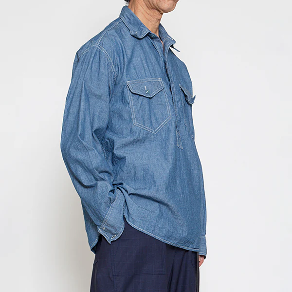 NAVY PULLOVER SHIRT / BLUE CHAMBRAY - Image 7
