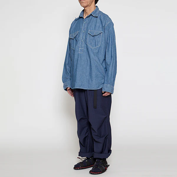 NAVY PULLOVER SHIRT / BLUE CHAMBRAY - Image 9