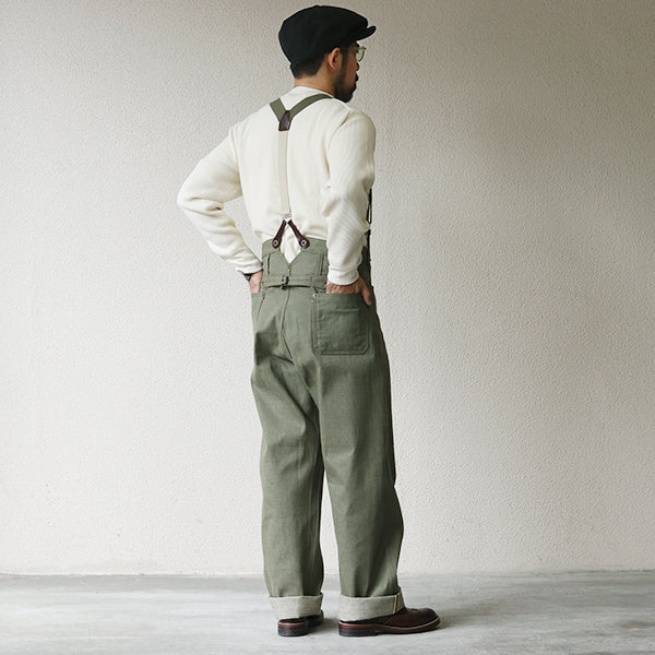 【NON-WASH MODEL】 / RAILMAN DENIM PANT WIDE / 5 POCKET JEANS / 12oz DENIM / GREEN / (SIZE:W28-W36) - Image 6