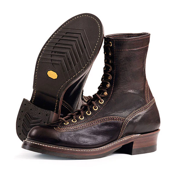 PRE-ORDER 2026 / DONKEY PUNCHER BOOTS 8" / EZO SHIKA DEERSKIN / BURNT DARK BROWN - Image 3