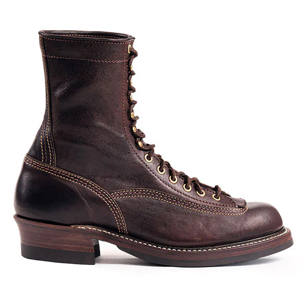 PRE-ORDER 2026 / DONKEY PUNCHER BOOTS 8" / EZO SHIKA DEERSKIN / BURNT DARK BROWN - Image 4